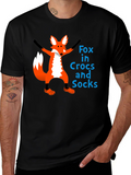 Fox in Crocs and Socks Tee