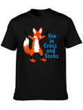 Fox in Crocs and Socks Tee