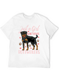 Just a Girl Who Loves Rottweilers Black T-Shirt