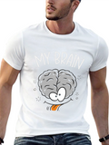 Funny My Brain Cartoon Black T-Shirt