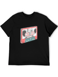 Retro Cassette Tape Skeleton Graphic T-Shirt
