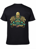 Warrior Knight Graphic T-Shirt - Black