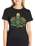 Warrior Knight Graphic T-Shirt - Black