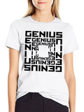 Optical Illusion Genius Graphic Tee - Black