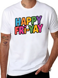 Happy Fri-Yay Graphic Tee - Black T-Shirt