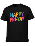 Happy Fri-Yay Graphic Tee - Black T-Shirt