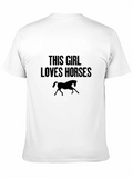 This Girl Loves Horses Black T-Shirt
