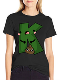 Funny K Poop Emoji Black T-Shirt