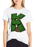 Funny K Poop Emoji Black T-Shirt