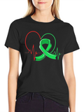 Heartbeat Ribbon Graphic T-Shirt