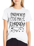 Gardening is My Therapy T-Shirt - Black Relaxed Fit
