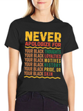 Black Pride Graphic Tee - Never Apologize