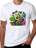 Healthy Food Cartoon T-Shirt: Avocado & Friends