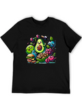 Healthy Food Cartoon T-Shirt: Avocado & Friends