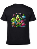 Healthy Food Cartoon T-Shirt: Avocado & Friends