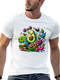 Healthy Food Cartoon T-Shirt: Avocado & Friends