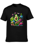 Healthy Food Cartoon T-Shirt: Avocado & Friends