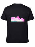 Geometric Mountain Graphic Black Tee