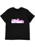 Geometric Mountain Graphic Black Tee