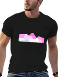 Geometric Mountain Graphic Black Tee