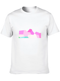 Geometric Mountain Graphic Black Tee