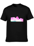 Geometric Mountain Graphic Black Tee