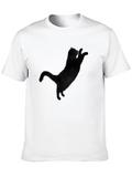 Mens Black Cat Graphic T-Shirt