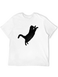 Mens Black Cat Graphic T-Shirt