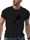 Mens Black Cat Graphic T-Shirt