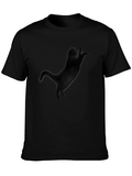 Mens Black Cat Graphic T-Shirt