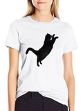 Mens Black Cat Graphic T-Shirt