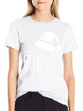 I Believe Santa Hat T-Shirt Black Cotton