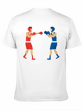 Boxing Match Graphic Tee - Black Cotton