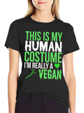 Vegan Human Costume Graphic T-Shirt