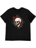 Skull & Roses Graphic Tee - Edgy Style