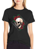 Skull & Roses Graphic Tee - Edgy Style