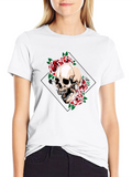 Skull & Roses Graphic Tee - Edgy Style