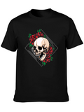 Skull & Roses Graphic Tee - Edgy Style