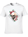 Skull & Roses Graphic Tee - Edgy Style