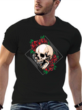 Skull & Roses Graphic Tee - Edgy Style