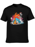 Camping Vibes Graphic Tee - Beach Campfire T-Shirt