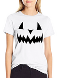 Halloween Pumpkin Face Black T-Shirt