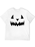 Halloween Pumpkin Face Black T-Shirt