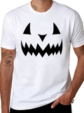 Halloween Pumpkin Face Black T-Shirt