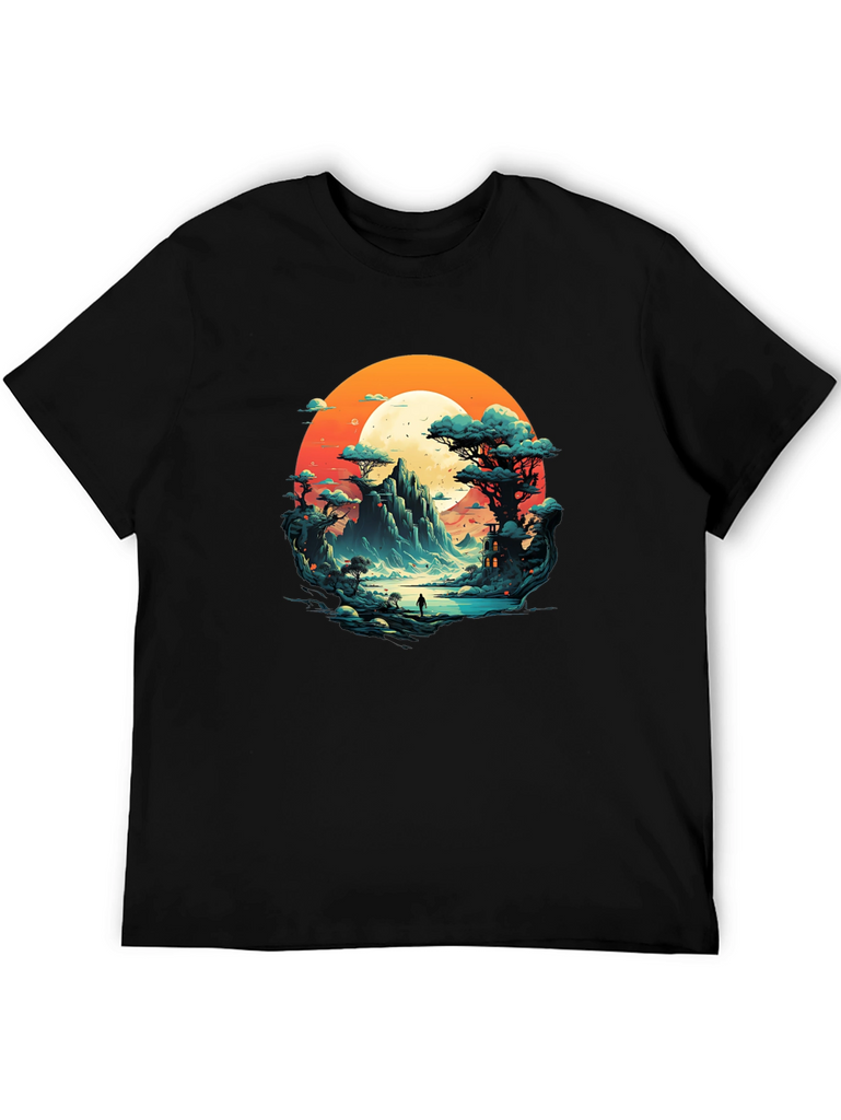 Scenic Mountain Landscape Graphic Tee