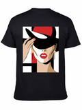 Stylish Woman Portrait Graphic T-Shirt
