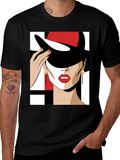 Stylish Woman Portrait Graphic T-Shirt