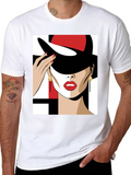 Stylish Woman Portrait Graphic T-Shirt