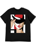 Stylish Woman Portrait Graphic T-Shirt