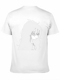 Anime Girl Graphic Tee - Black Cotton T-Shirt